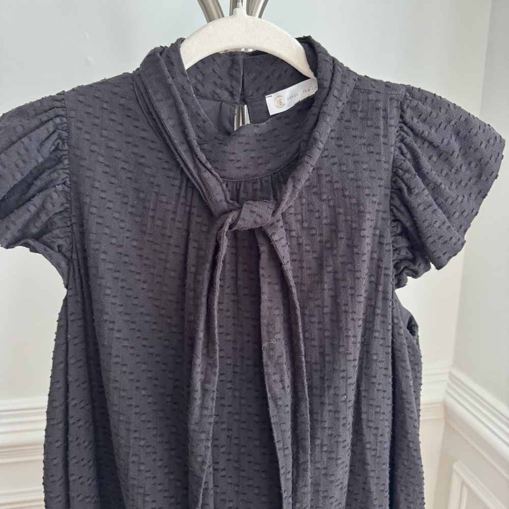 Anthropologie Corey Lynn Calter Black Roanne Mini Dress Medium 100% Cotton - Picture 3 of 7